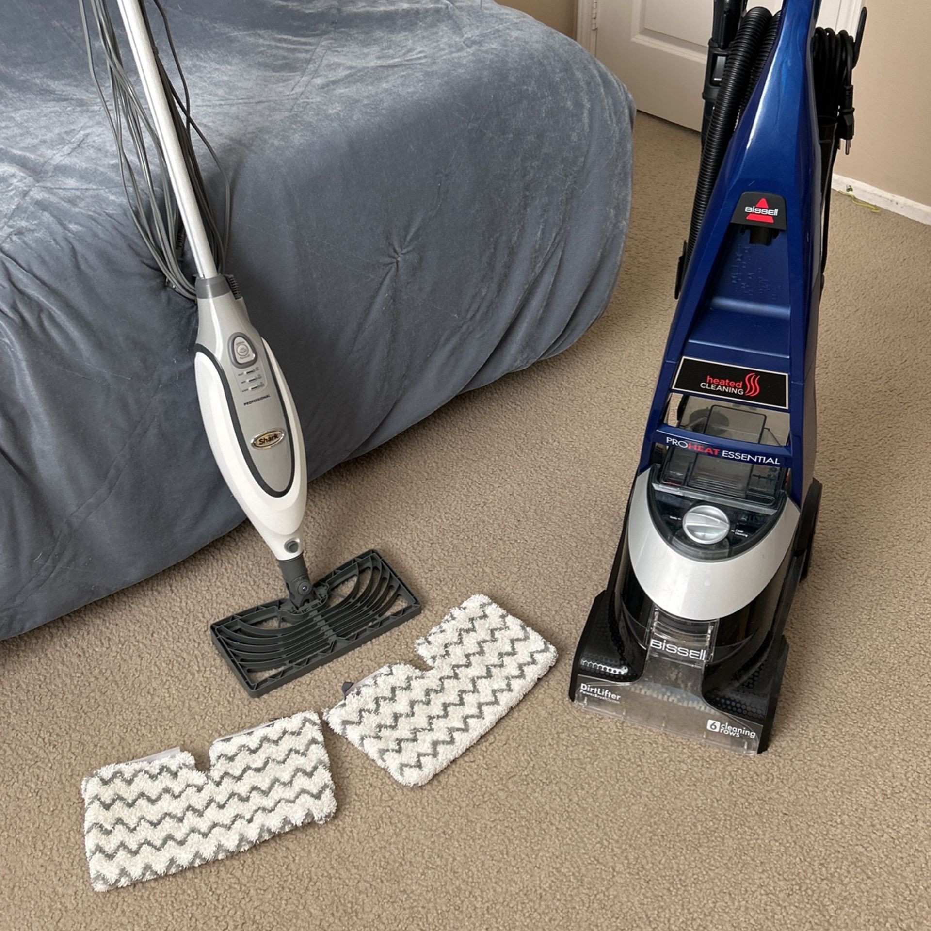 Bissell Proheat Carpet Cleaner And Shark Steam Mop
