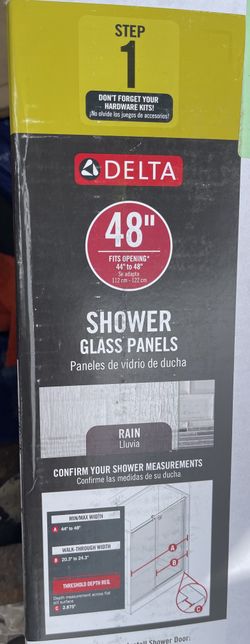 Shower Glass panels Delta 44-48 “
