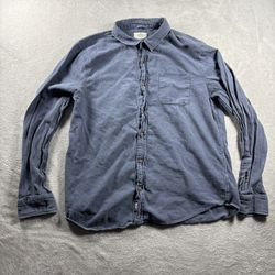Marine Layer Men’s Size Large Blue Long Sleeve Button Up Shirt Casual #8F