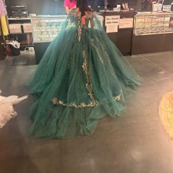 Hunter green quince dress