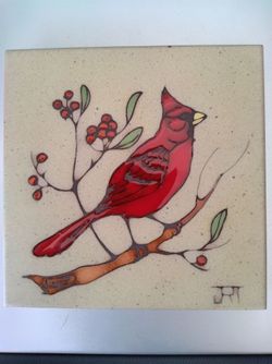 Vintage Jack Teissedre Ceramic Tile Trivet