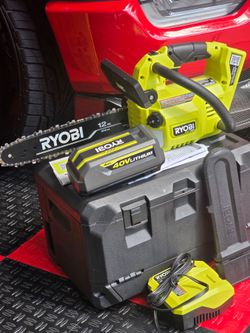 Brand New RYOBI 40V HP Brushless 12 in. Top Handle Battery Chainsaw with 4.0 Battery and Charger