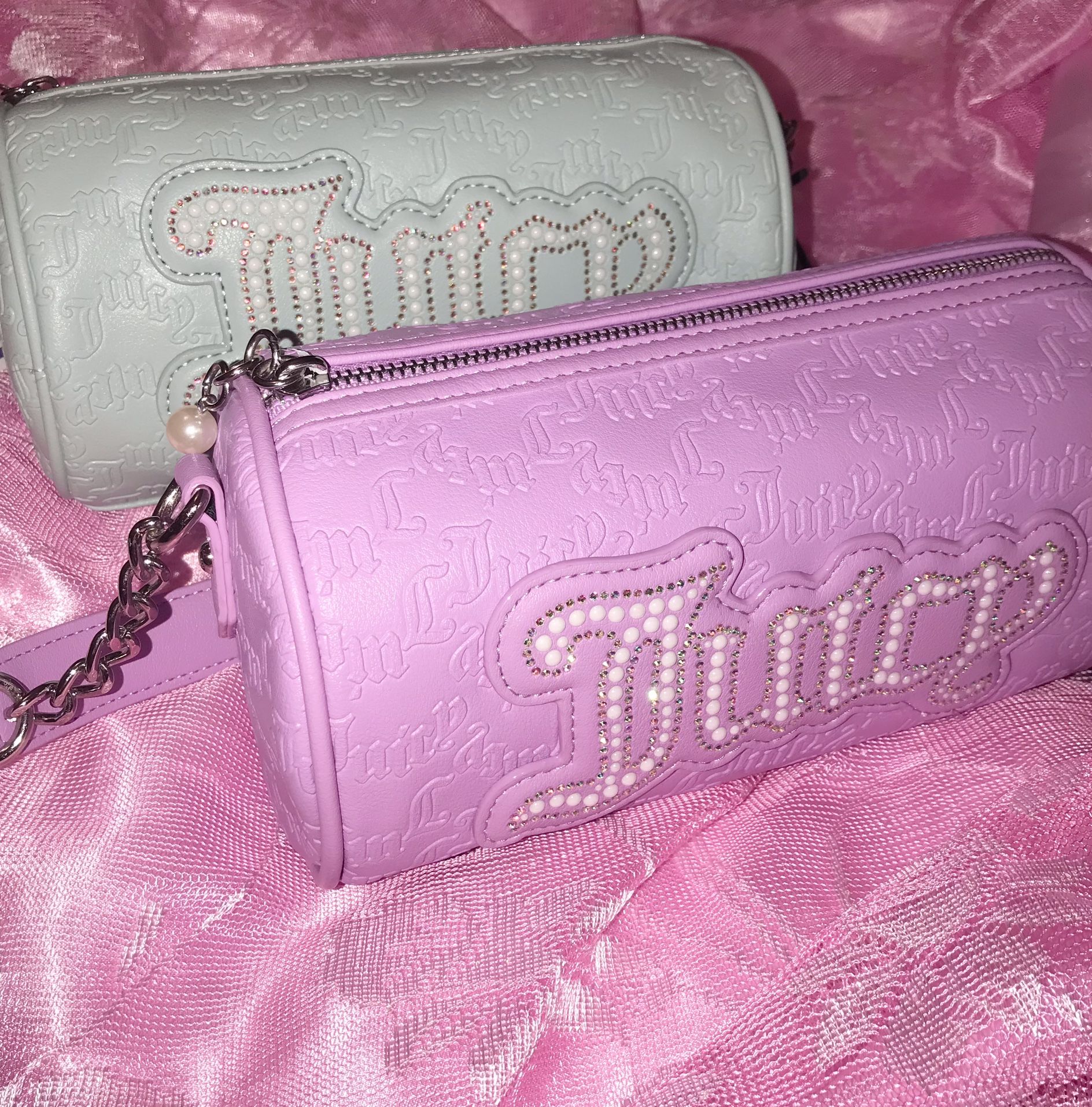 JUICY COUTURE 2pc Mint & Purple Barrel Shoulder bag 