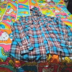 Men Straight Faded Flano Size Large 
