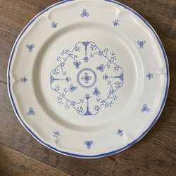 Century Stoneware Japan Blue Nordic Floral Dinner Plate