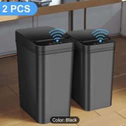  NEW 2pcs Smart Motion Sensor Trash Cans with Lids