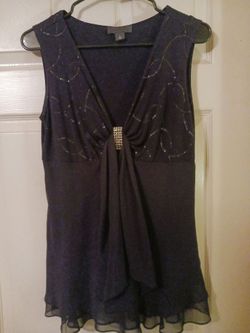 Black Sleeveless Embellished Top Size medium