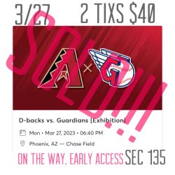 Arizona Diamondbacks Vs Guardians 3/27 On The Wall 