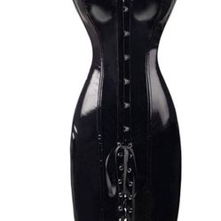 Sexy Black Latex Corset Dress