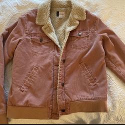 Womens Roxy Pink Corduroy Sherpa Jacket