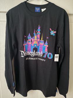Disneyland 70th Celebrate Happy long sleeve shirt. Adult small.
