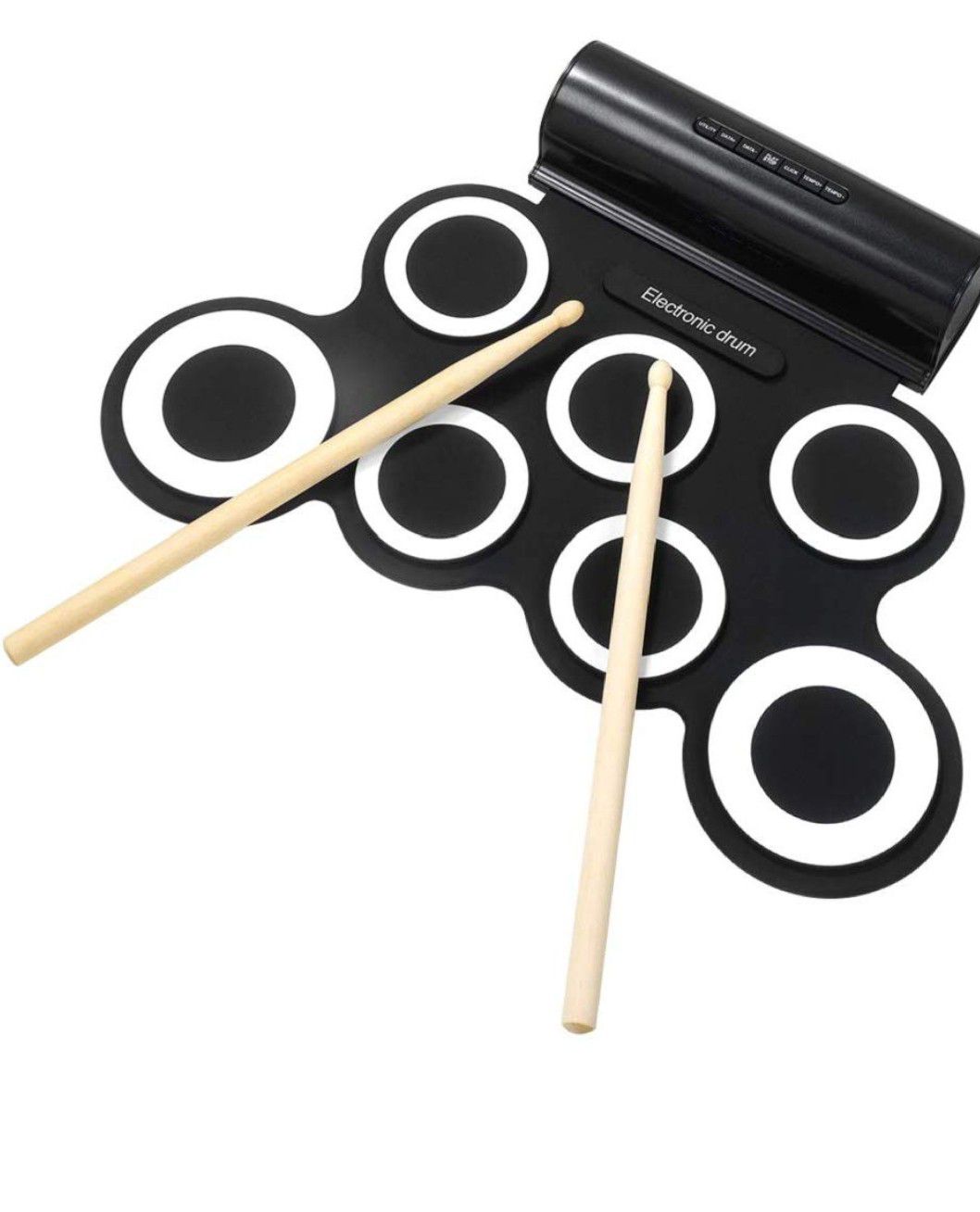 Electronic Drum Set Roll Up Drum Pads IWORD Midi Drum Kit With Headphone Jack Portable Practice Drum Kit Drum Pedals Drum Sticks 10 Hours Playtime