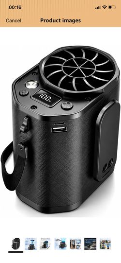 Waist Fan with Clip on: Portable 4-Speed Enlarged Fan-blades Personal Belt Fan with LED Light 6-11H of Working Time Hands-Free Neck Fan ( please follo