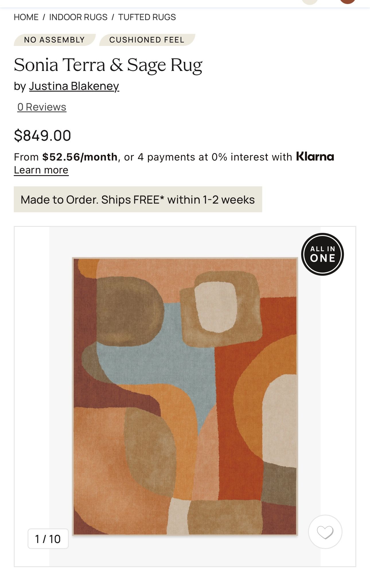 Sonia Terra & Sage Ruggable by Justina Blakeney