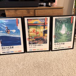 LARGE Studio Ghibli posters set of 3 13"x19" * not framed*