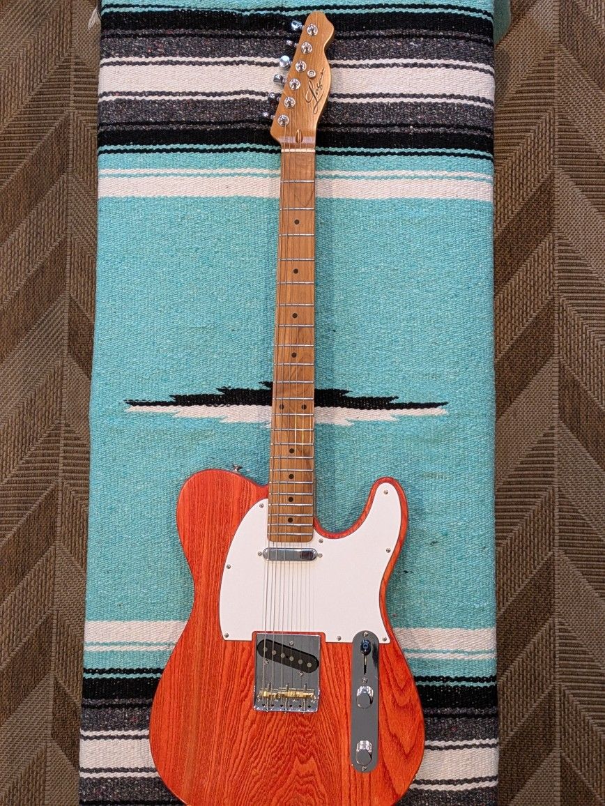 Logan Custom Telecaster, Coral Nitro Finish, Ash Body, Roasted Maple Neck