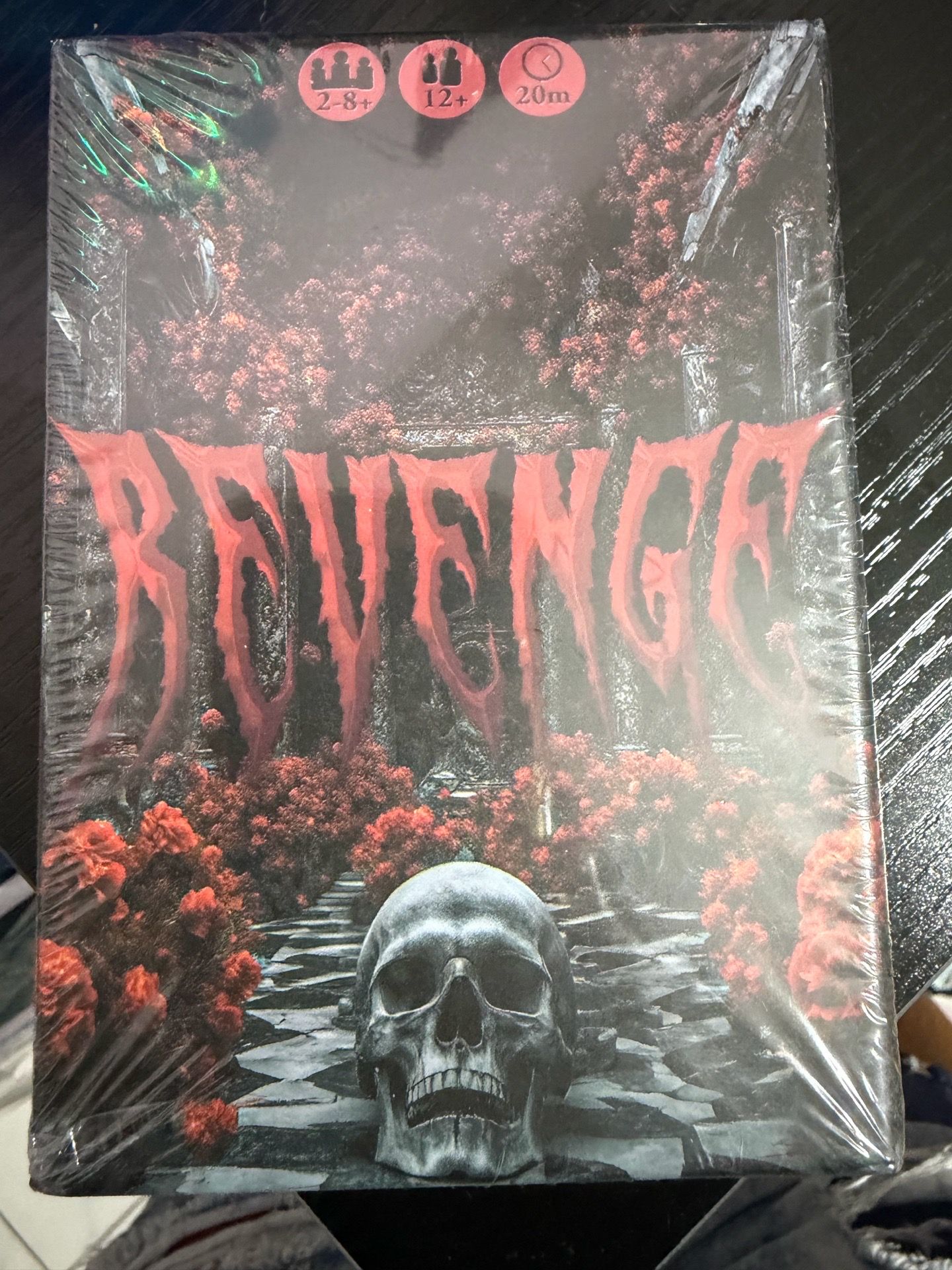Revenge card Game NEW For 2-8 players, ages 12+, 20 minutes playtime.