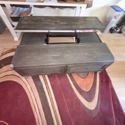 Distressed Wooden Lift Top Coffee Table