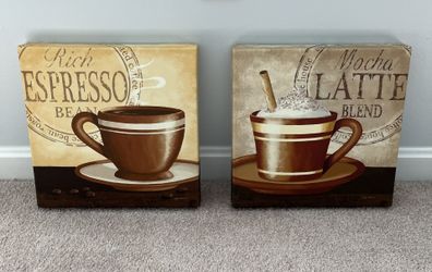 Canvas Wrapped Wall Art ( Mocha latte, Expresso)