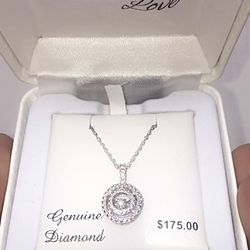 New in box necklace with tags. Sterling Silver with Diamond Accent