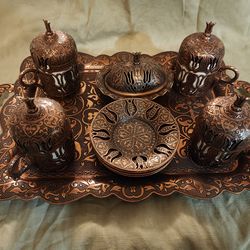 Luxuri  Turkish Coffe set copper