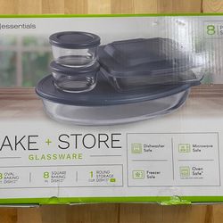 Glass baking and food storage set