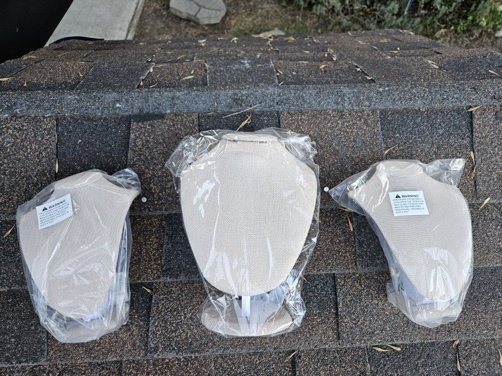 Set Of  three burlap necklace displays