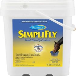 Farnam SimpliFly Feed Through Fly Control for Horses 10 lbs, 160 Day Supply, EPA Approved, Palatable Pellets, Prevents Stable Flies and Manure Breedin