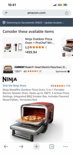 Ninja Woodfire Outdoor Pizza Oven Terracotta Red