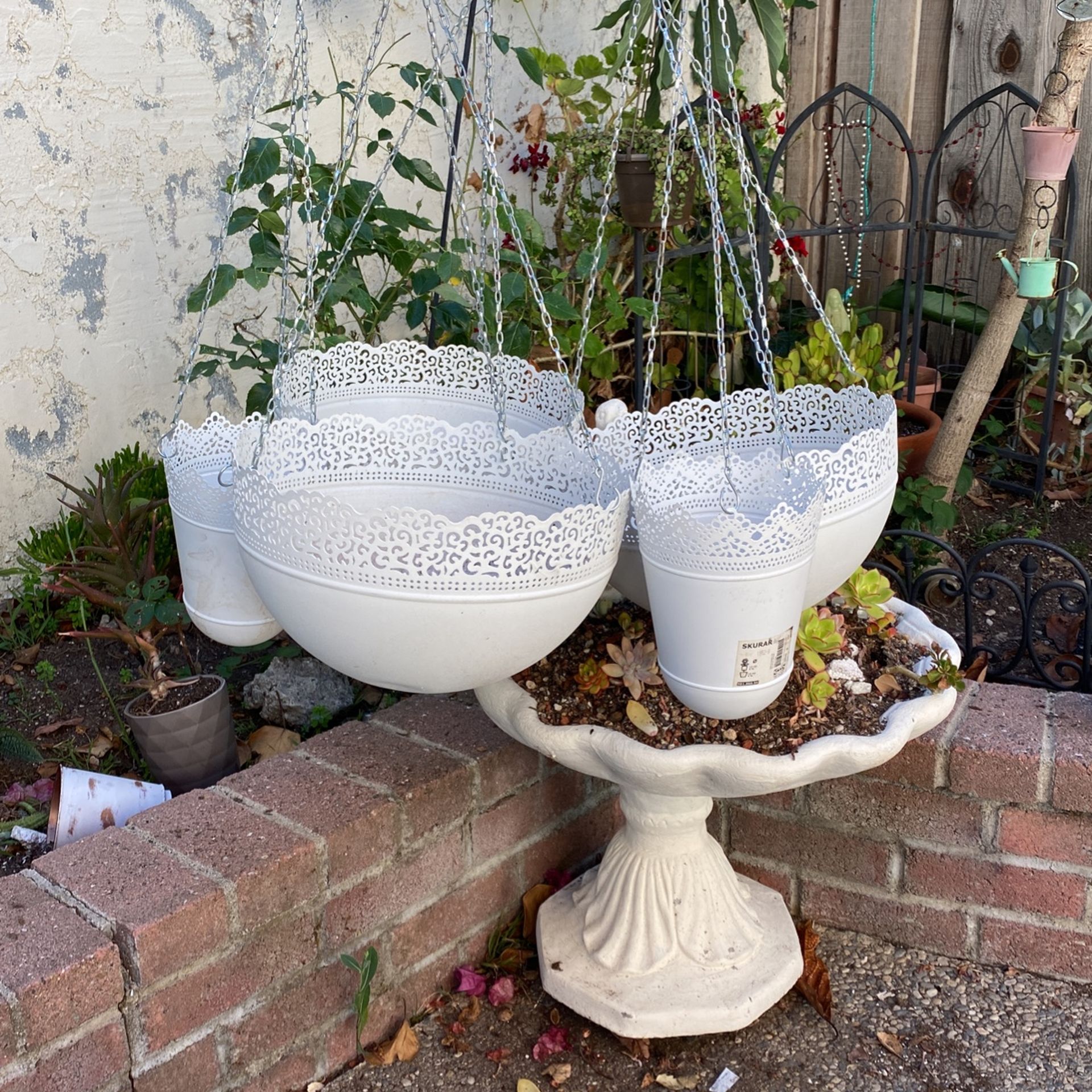 5 Cute White Hanging Plants Holder 