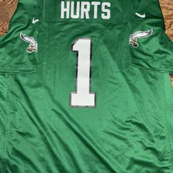 Nike Jalen Hurts 2024 Philadelphia Eagles Kelly Green Game Jersey Men Size XL