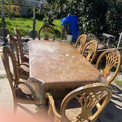 Large Family Kitchen Table 8 Chairs 