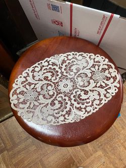 Vintage crochet lace doily table scarf 10"