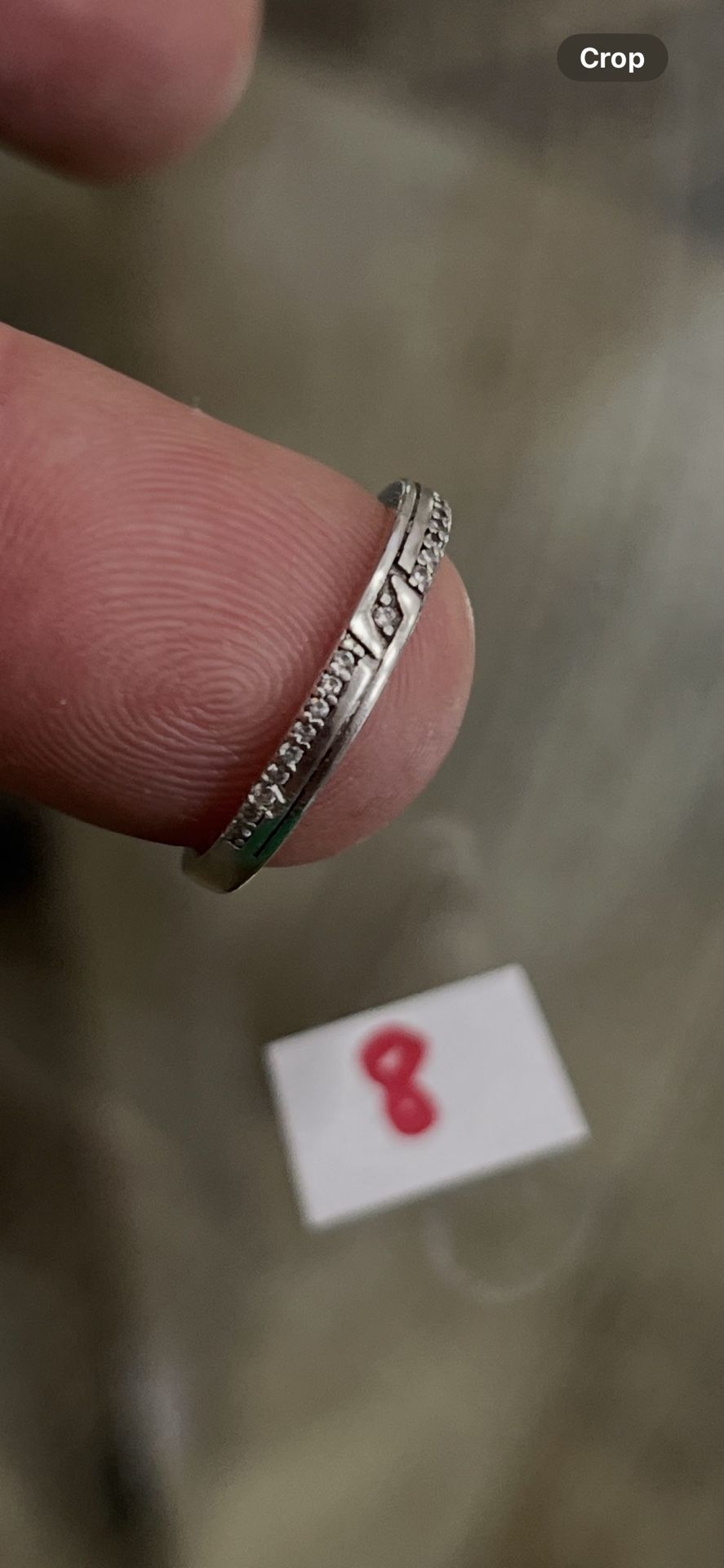 925 Sterling Silver Wedding Ring  Size 8