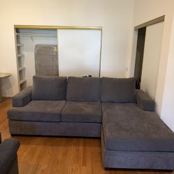 Living Spaces Grey Couch 96 Inches Hardly Used
