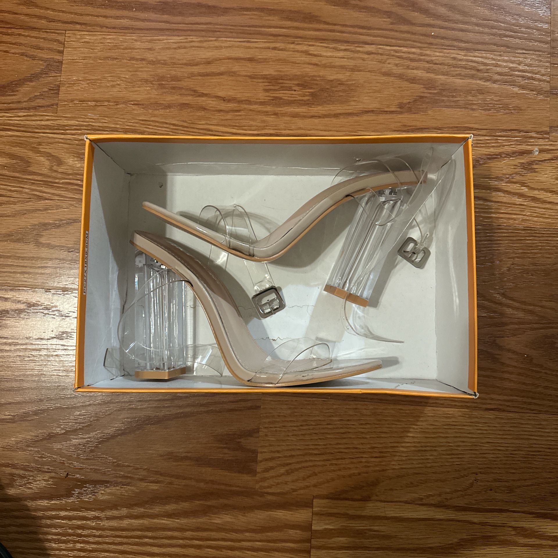 Public Desire Clear Block Heels — US Women 6.5