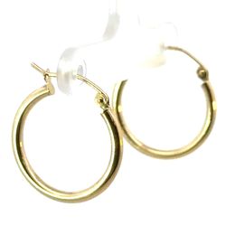Woman’s Ladies 10k Yellow Gold 3/4” Inch Plain Hoop Earrings GP3126608