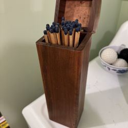 Vintage Wooden Matchstick Holder