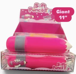 Jumbo Squishy Pencil Toy 28cm 11” – Super Soft, Stretchy Fidget Toy Pink