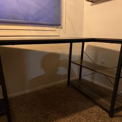 L-Shaped Desk with Shelves