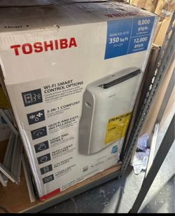 Toshiba 8000 (DOE) BTU Portable AC Cools 350 sq. ft. w/ Dehumidifier & Remote Control White
