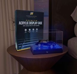 HarmonyHaven Premium Acrylic Display Case with Infinity Mirror & Multi-Color LED Lighting - Sturdy 4mm Design, Remote-Controlled Lights, Simple Assemb