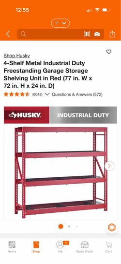 3 Red Husky industrial duty Shelving units
