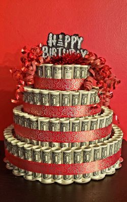 Money cake arrangement
