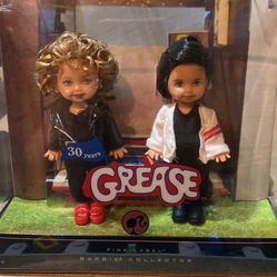 30 year anniversary edition Grease  miniature Barbie dolls featuring Sandy and Rizzo