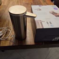 simplehuman 9 oz. Touch-Free Automatic Rechargeable Sensor Pump, Brass Stainless Steel, New