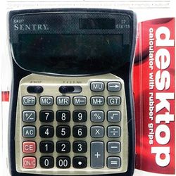 Sentry Deluxe Desktop Calculator in Black and Silver