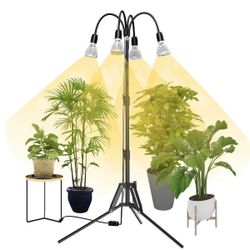 SANSI   Upgraded   128W   Multi-head   Grow Light   with   Adjustable   Tripod   Stand