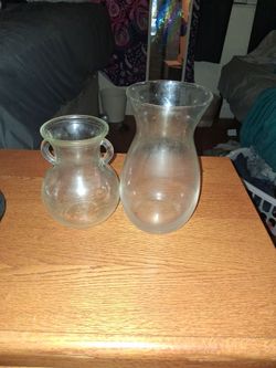 Clear Glass Vases Set of Two