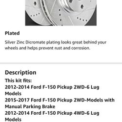Premium Brake Rotors For FORD 150 New In Box